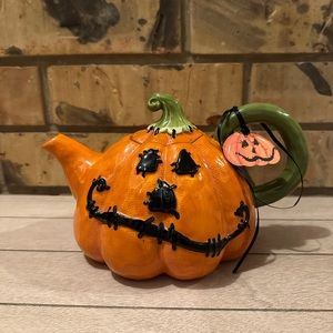 BlueSky Stitched Pumpkin Teapot
